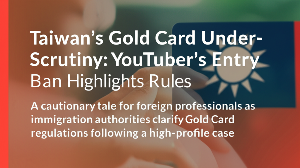 Taiwan's Gold Card Under Scrutiny: YouTuber's Entry Ban Highlights Rules