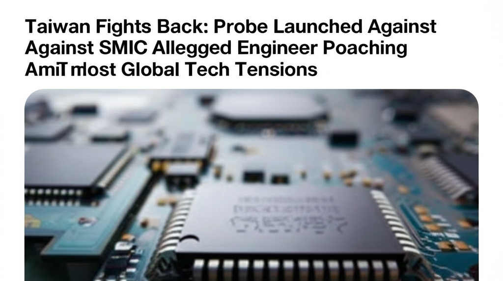 Taiwan Fights Back: Probe Launched Against SMIC Over Alleged Engineer Poaching