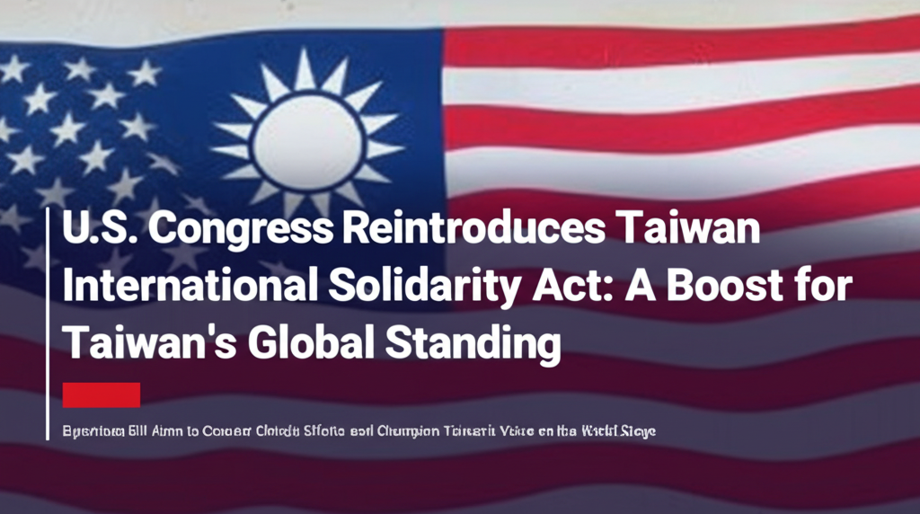 U.S. Congress Reintroduces Taiwan International Solidarity Act: A Boost for Taiwan's Global Standing