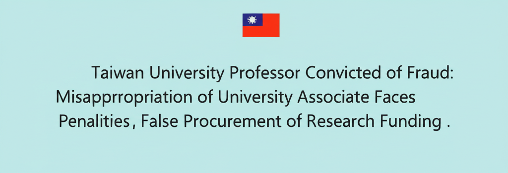 Taiwan University Professor Convicted of Fraud: Misappropriation of Research Funds