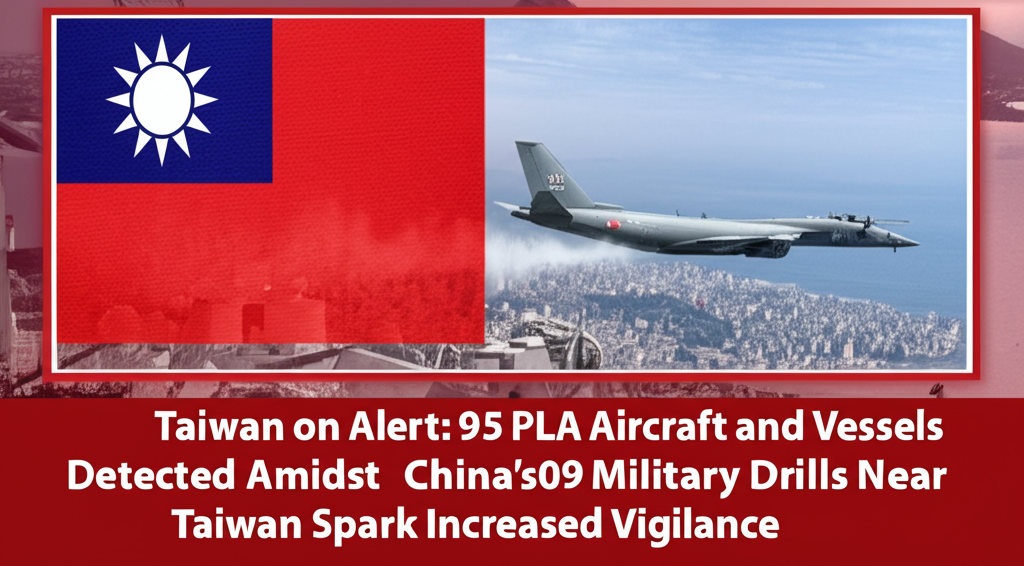 Taiwan on Alert: 95 PLA Aircraft and Vessels Detected Amidst Chinese Military Exercises