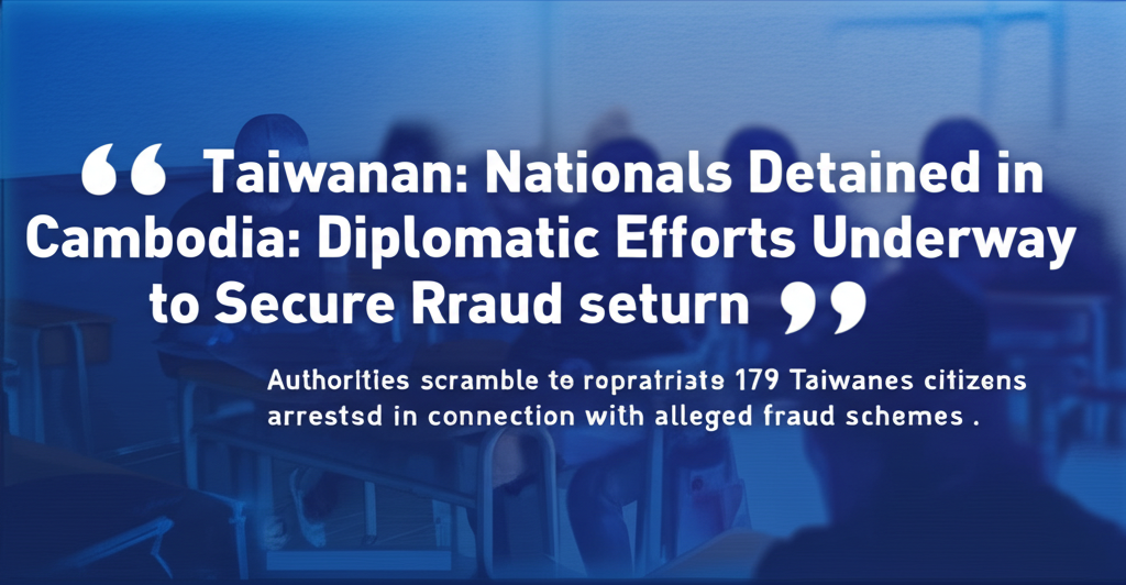 Taiwanese Nationals Detained in Cambodia: Diplomatic Efforts Underway to Secure Return