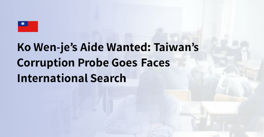 Ko Wen-je's Aide Wanted: Taiwan's Corruption Probe Goes International