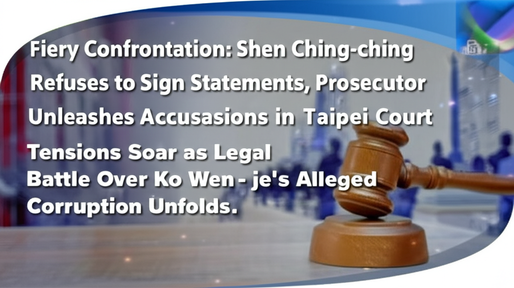 Fiery Confrontation: Shen Ching-ching Refuses to Sign Statements, Prosecutor Unleashes Accusations in Taipei Court