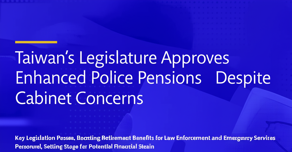 Taiwan's Legislature Approves Enhanced Police Pensions Despite Cabinet Concerns