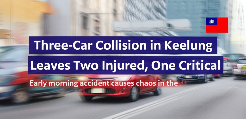 Three-Car Collision in Keelung Leaves Two Injured, One Critical