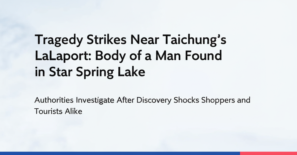 Tragedy Strikes Near Taichung's LaLaport: Body of a Man Found in Star Spring Lake