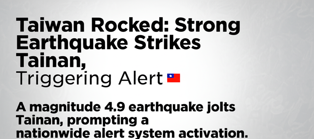 Taiwan Rocked: Strong Earthquake Strikes Tainan, Triggering Alert