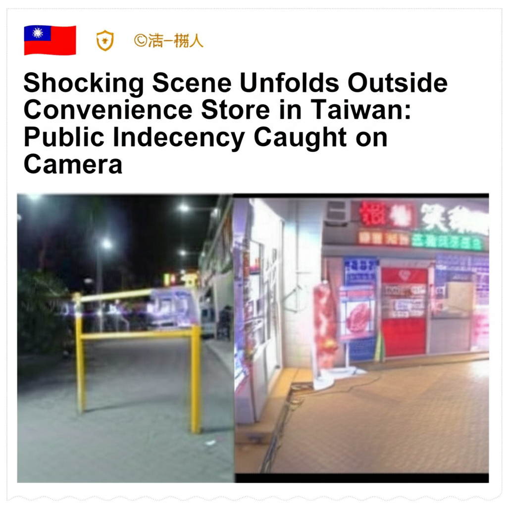 Shocking Scene Unfolds Outside Convenience Store in Taiwan: Public Indecency Caught on Camera