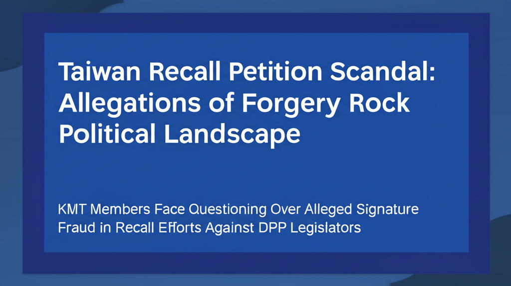 Taiwan Recall Petition Scandal: Allegations of Forgery Rock Political Landscape