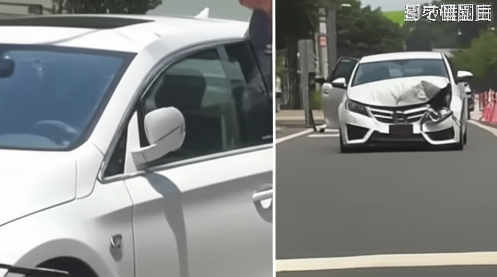 Car Crash in Taichung: Drunk Driver in Mercedes Collides with Vehicle Near Second Market