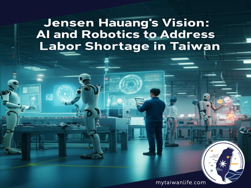 La vision de Jensen Huang : L'IA et la robotique pour remédier à la pénurie de main-d'œuvre à Taïwan